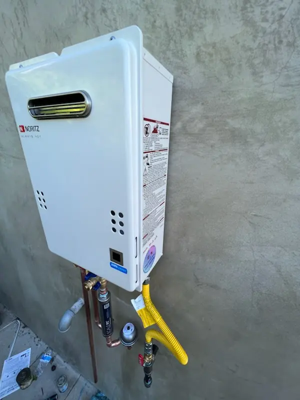Tankless water heater installation for Timbercrest homes